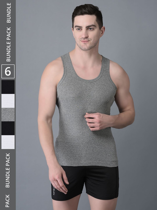 Dollar Bigboss Men's Pack of 6 Cotton Vest