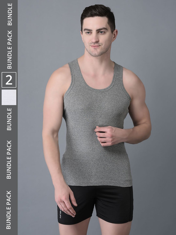Dollar Bigboss Men's Pack of 2 Cotton Vest
