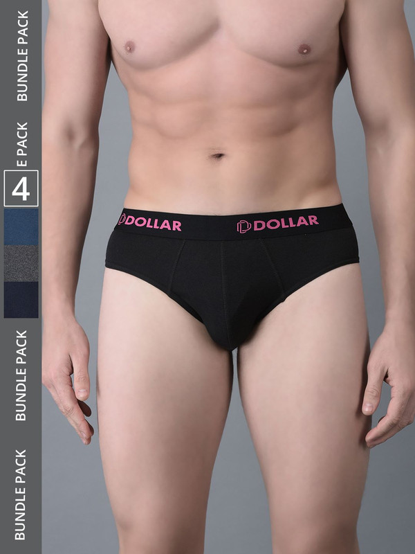 Dollar Bigboss Men's Assorted Pack of 4 Cotton Brief