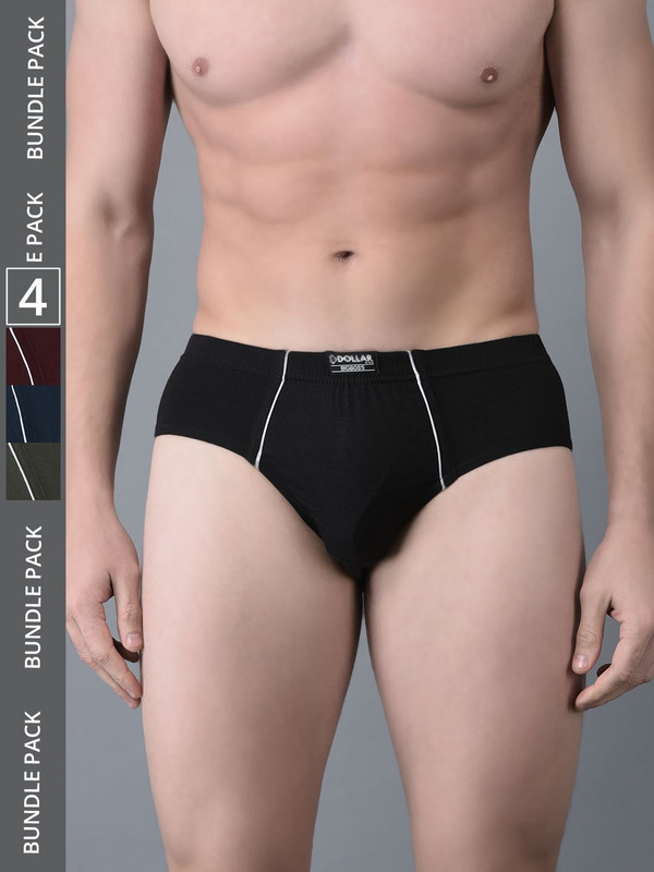 Dollar Bigboss Men's Assorted Pack of 4 Cotton Brief