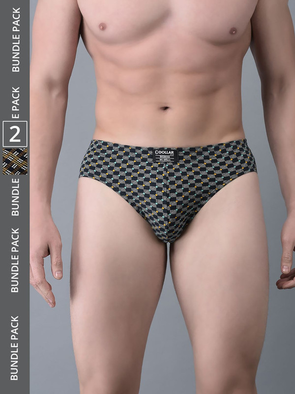 Dollar Bigboss Men's Assorted Pack of 3 Printed Cotton Brief