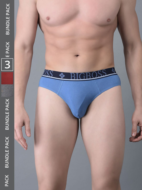 Dollar Bigboss Men's Assorted Pack of 3 Cotton Brief