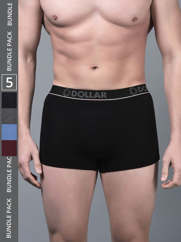 Dollar Bigboss Men's Assorted Pack of 5 Cotton Trunk