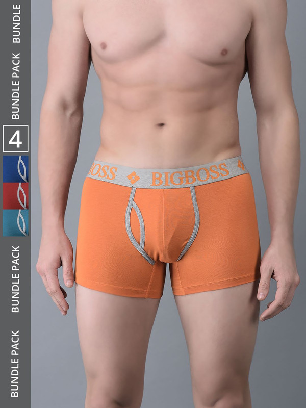 Dollar Bigboss Men's Assorted Pack of 4 Cotton Trunk