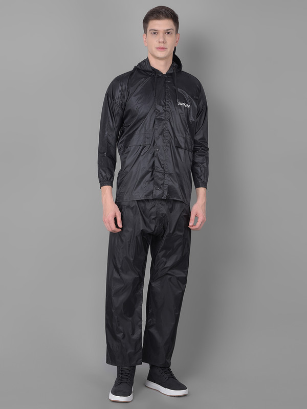 Dollar Rainguard Men's PVC Full Sleeve Solid Raincoat Set With Adjustable Hood and Pocket