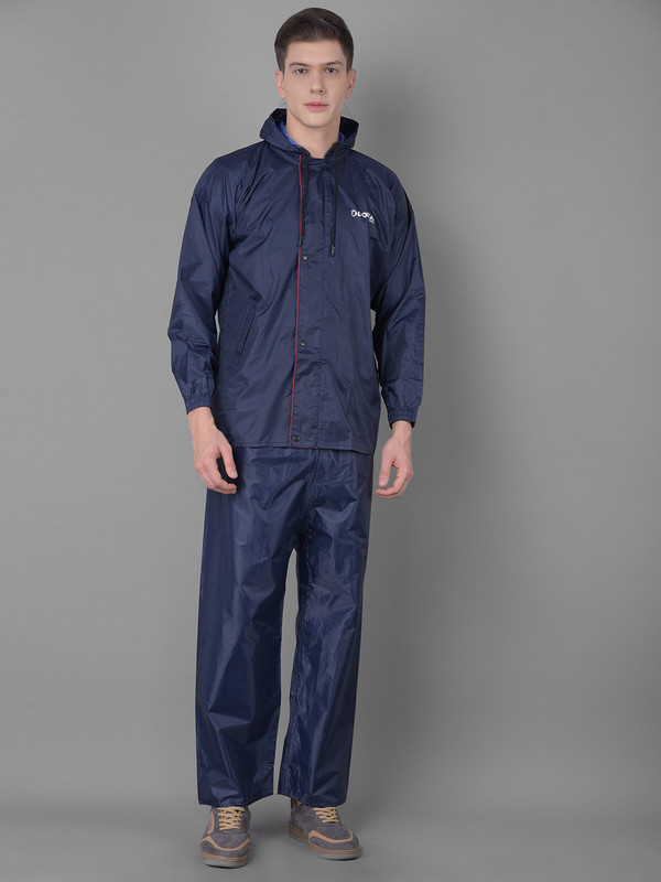 Dollar Rainguard Men's PVC Full Sleeve Solid Raincoat Set With Adjustable Hood and Pocket