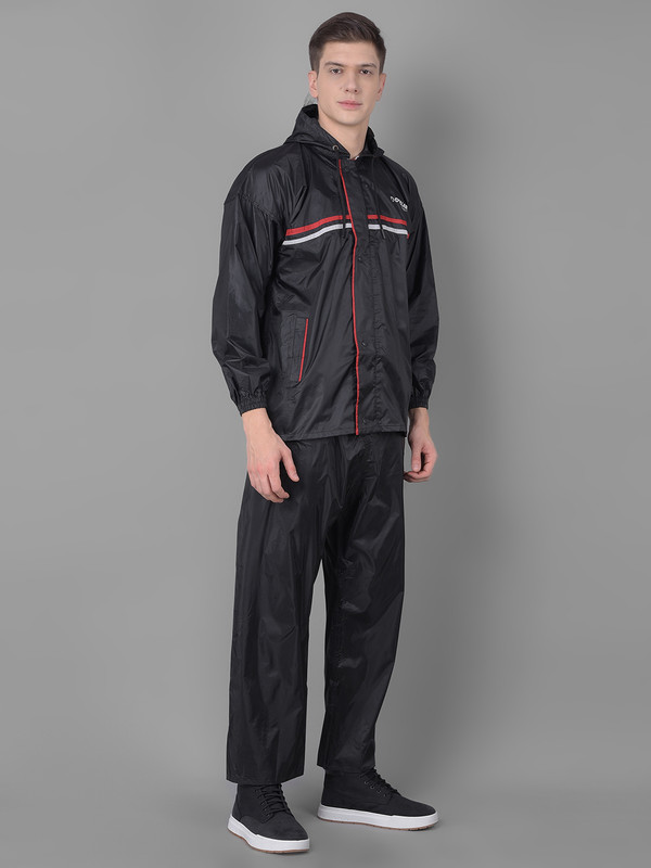 Dollar Rainguard Men's PVC Full Sleeve Solid Sporty Look Raincoat Set With Adjustable Hood and Pocket