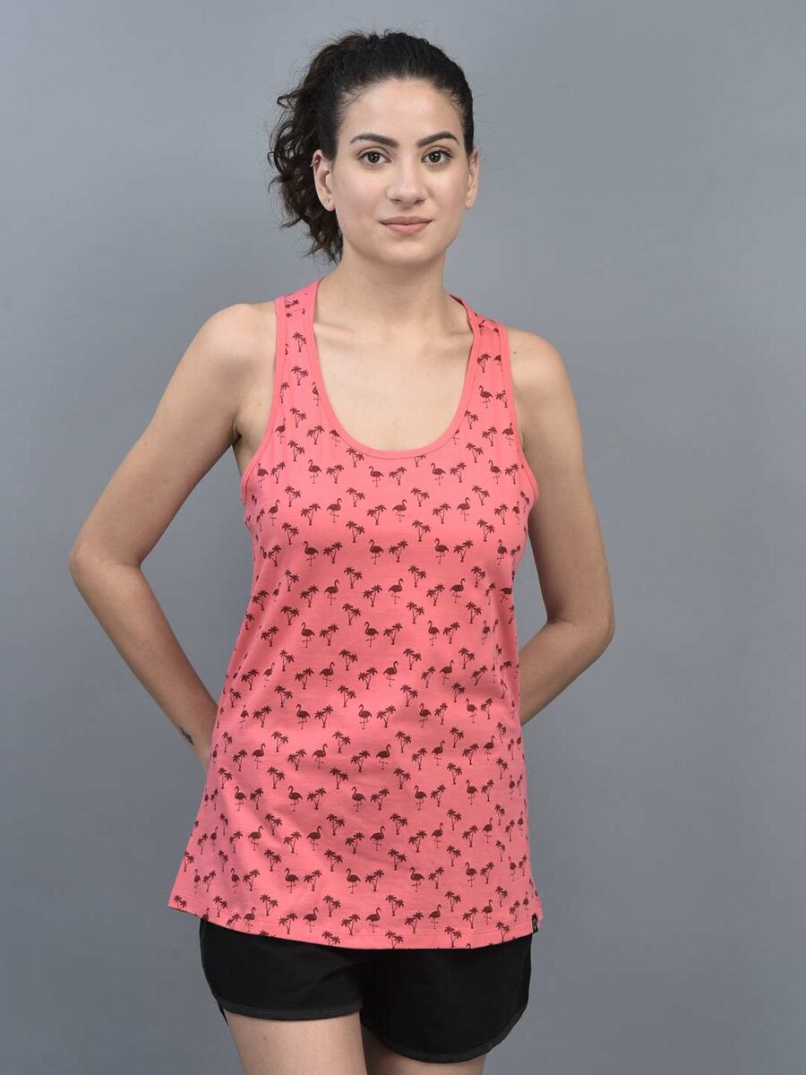 Dollar Women's Printed Premium Cotton Racer Back