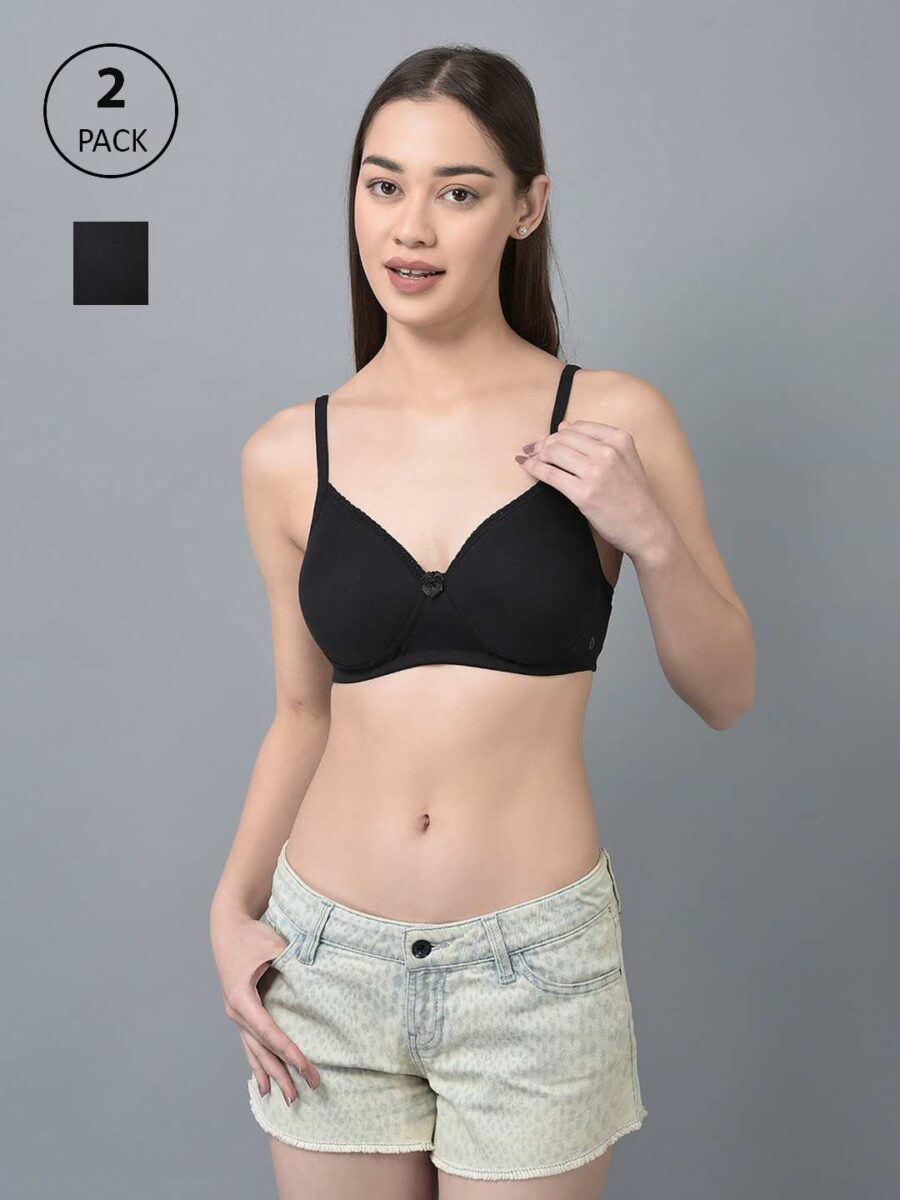 Dollar Missy Pack of 2 Women's Cotton Wire-Free Full Coverage Padded Bra