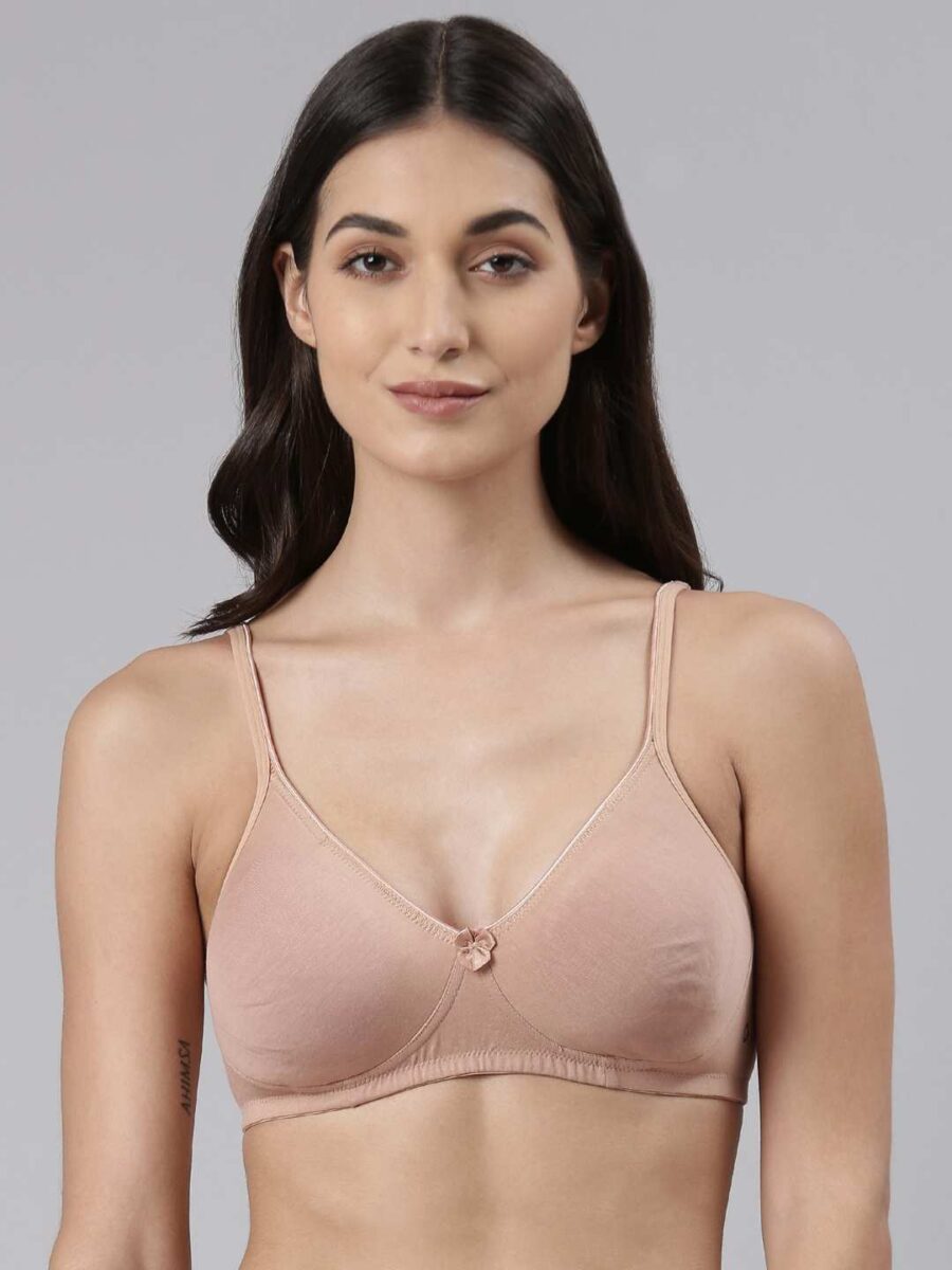 Dollar Missy Pack of 1 Women's Combed Cotton with Stretchy Elastane Wire-Free Basic Support Bra