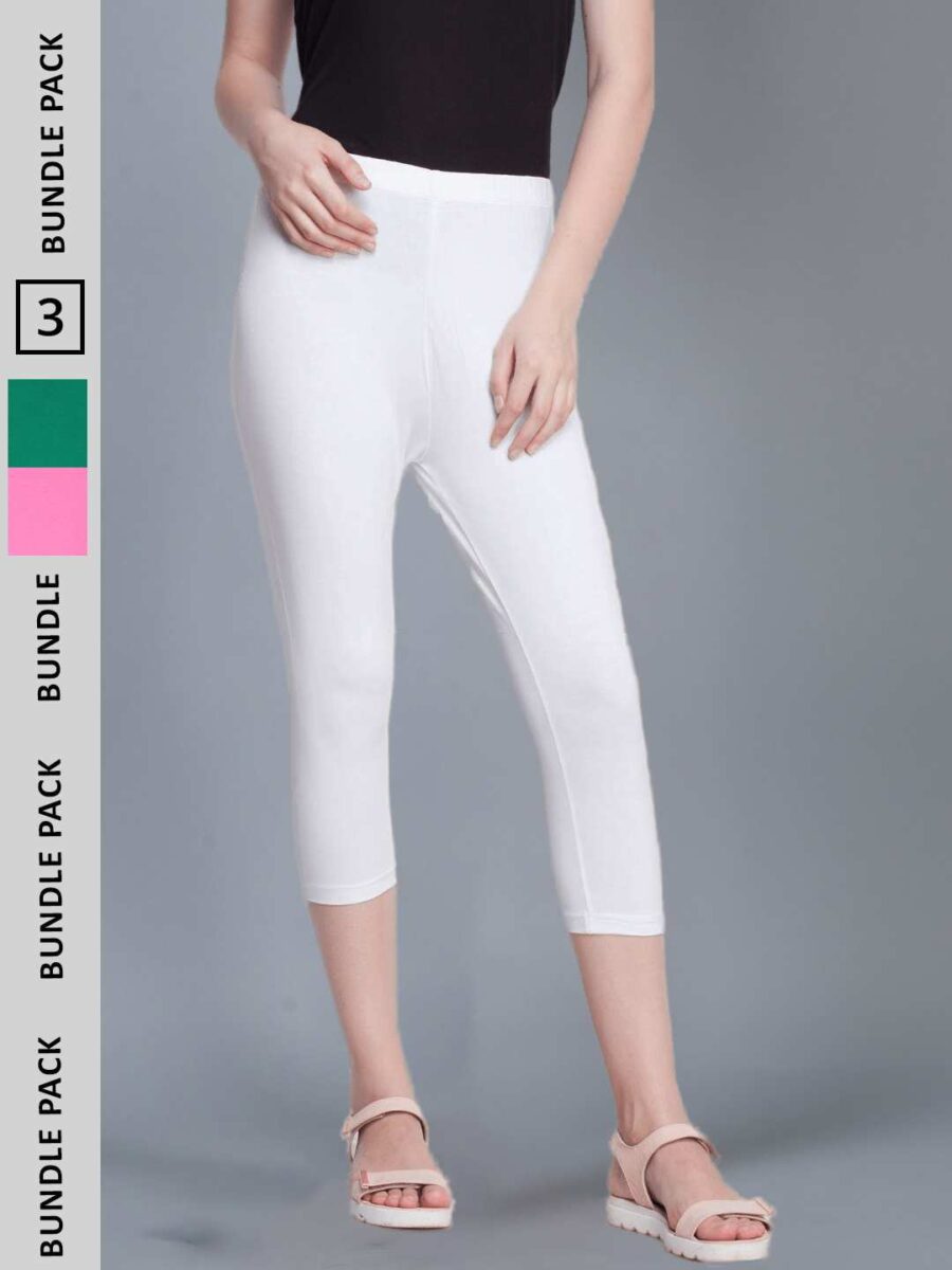 Dollar Missy Women's Cotton Four Way Stretchable Capri Length Legging