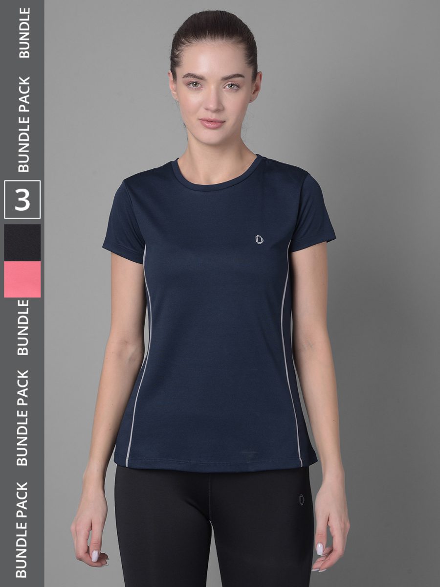 Dollar Women's Pack of 3 Microfiber Anti-Bacterial Sports T-Shirt