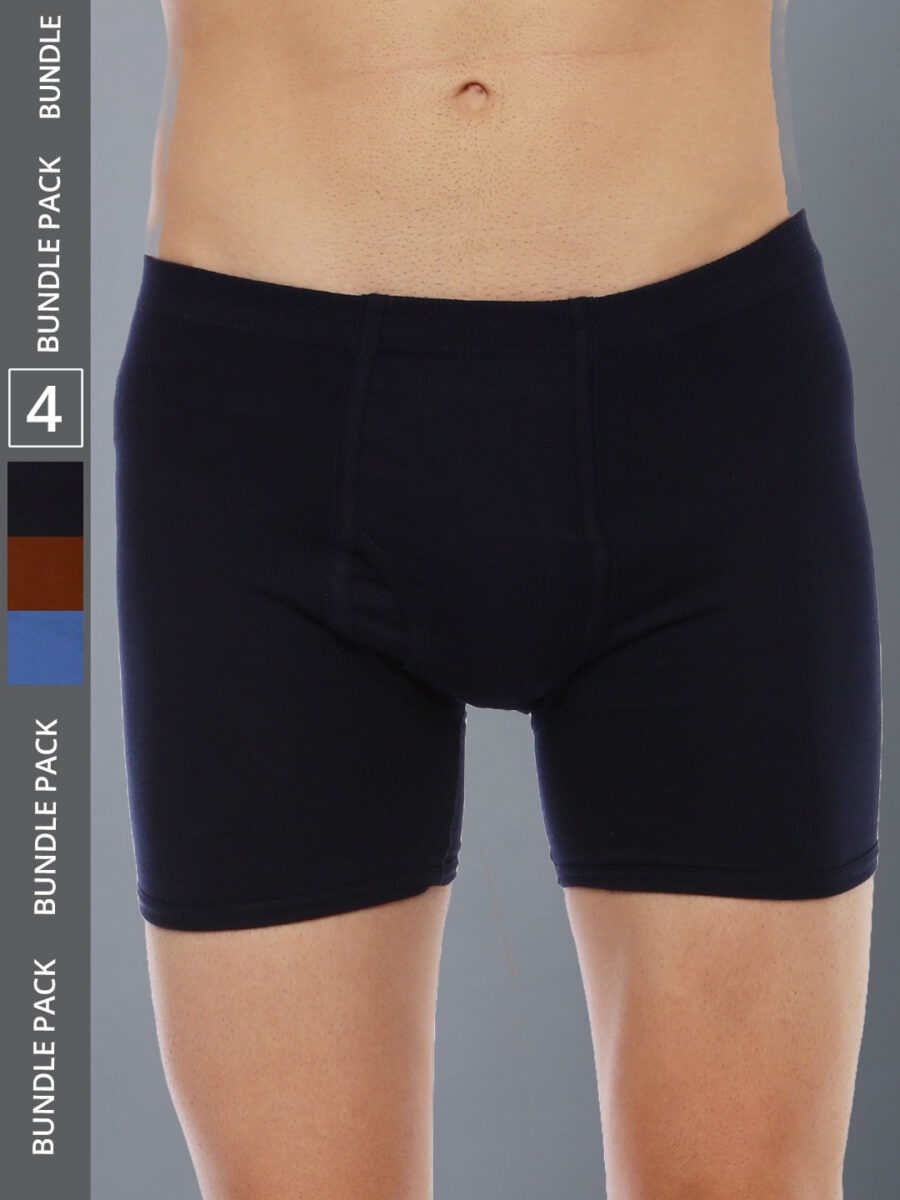 Dollar Lehar Men's Assorted Pack of 4 Combed Cotton Trunk