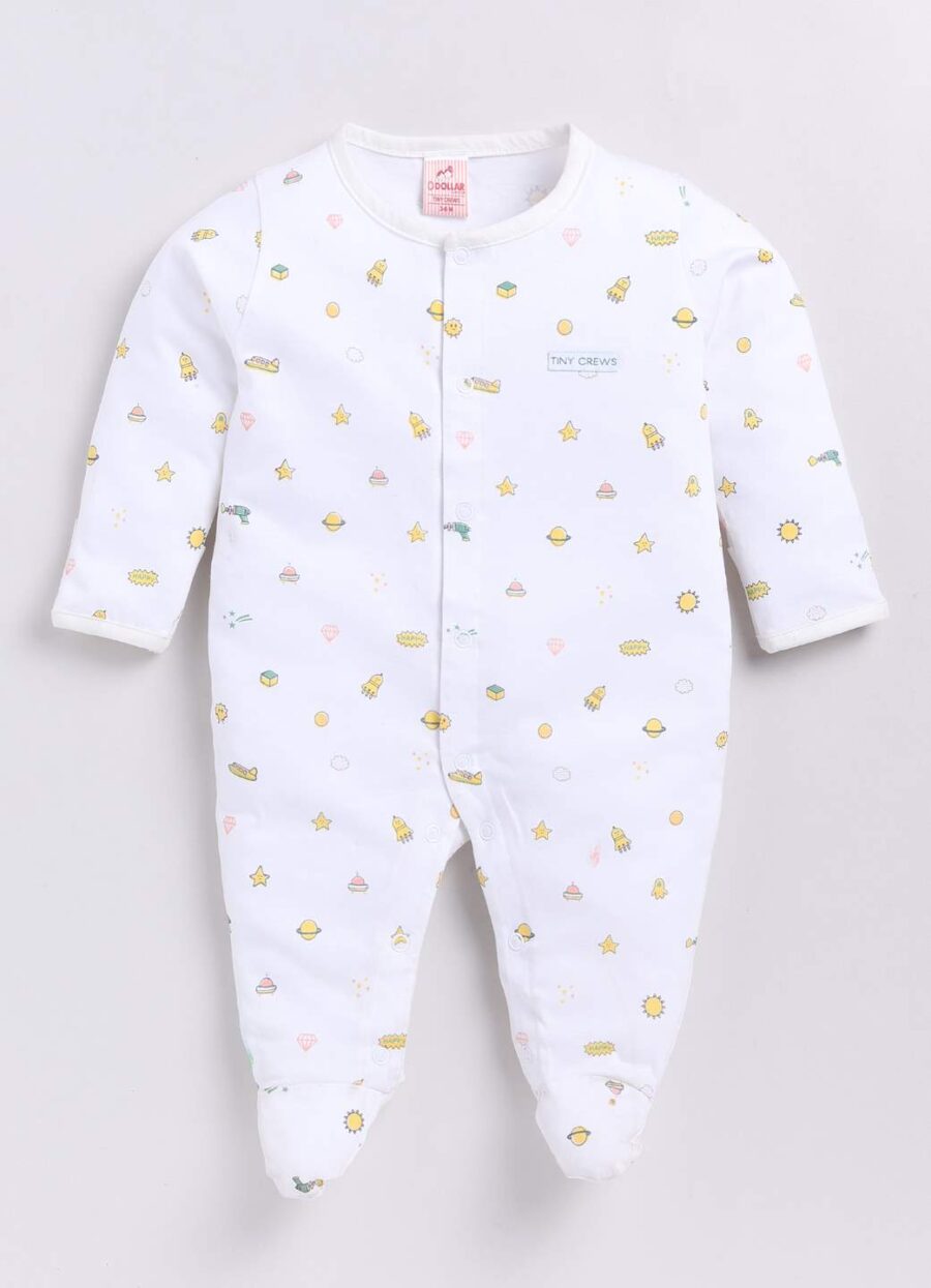 Dollar White Baby Boys & Baby Girls Shoe Romper