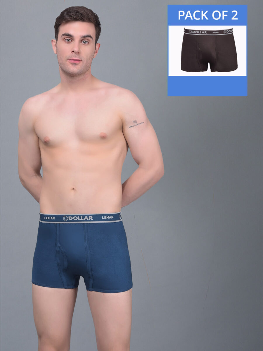 Dollar Lehar Combed Cotton Mens Pack Of 2 Trunk