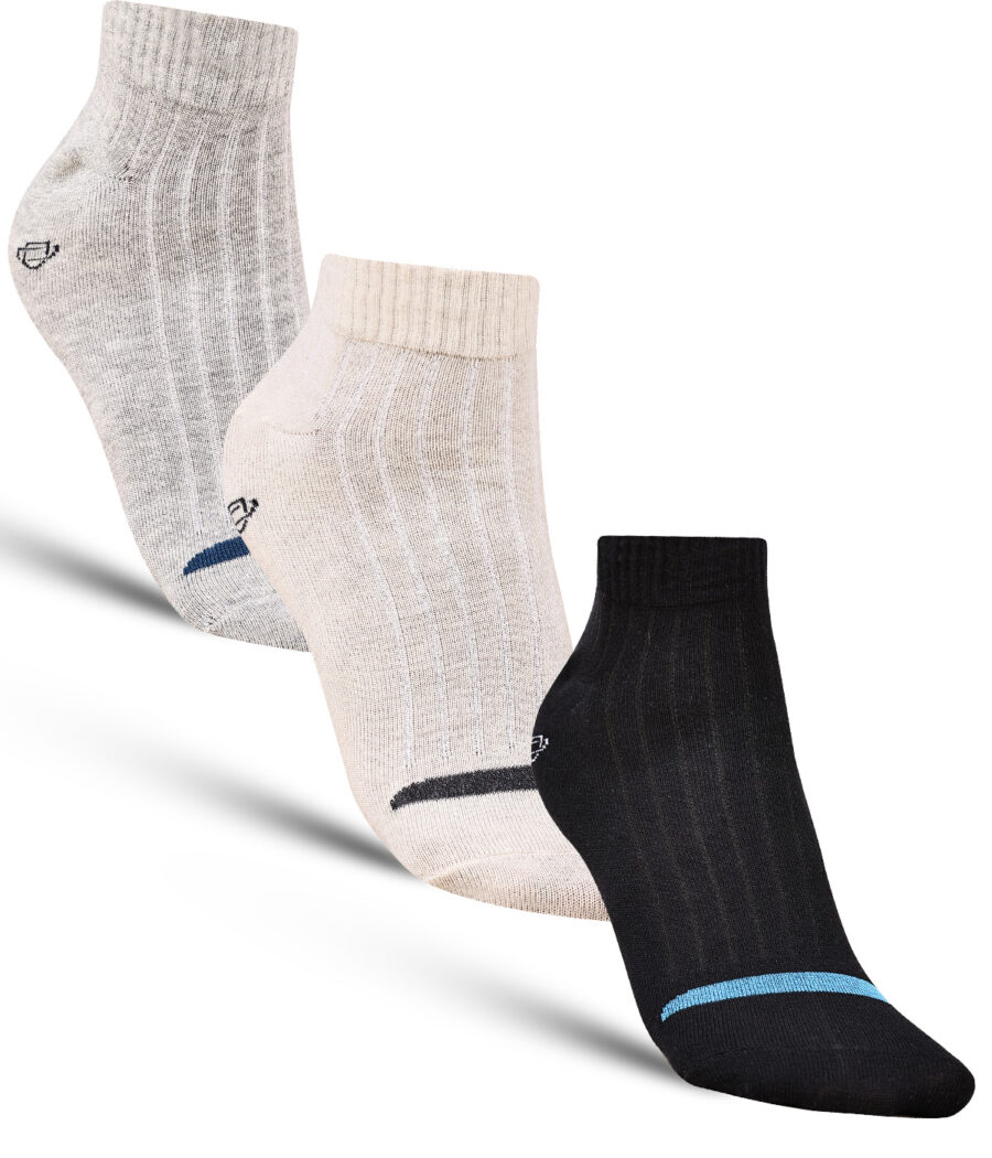 Dollar Casual Ankle Length Cotton Socks For Men's In ( Pack of 3 )