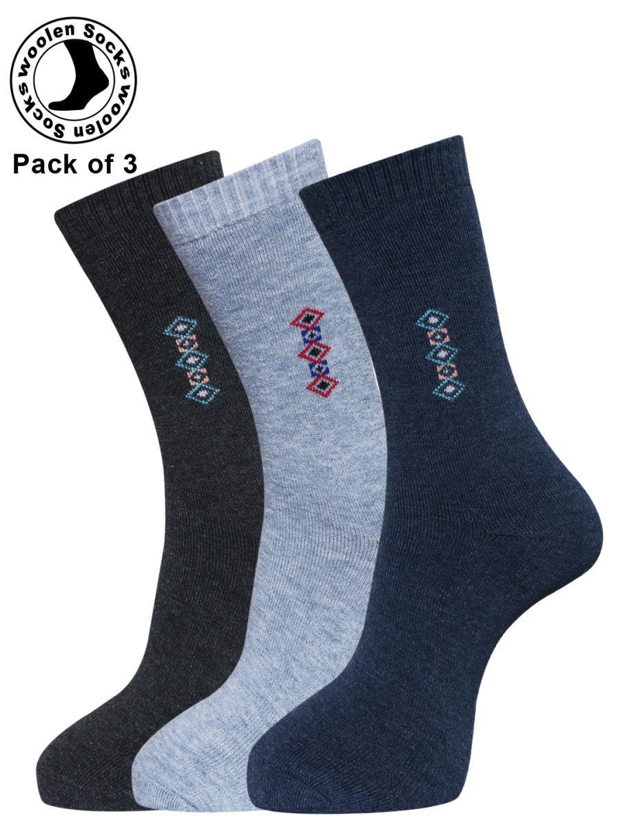Dollar Socks Woollen Towel Full Length for Men's Free Size (Pack of 3)