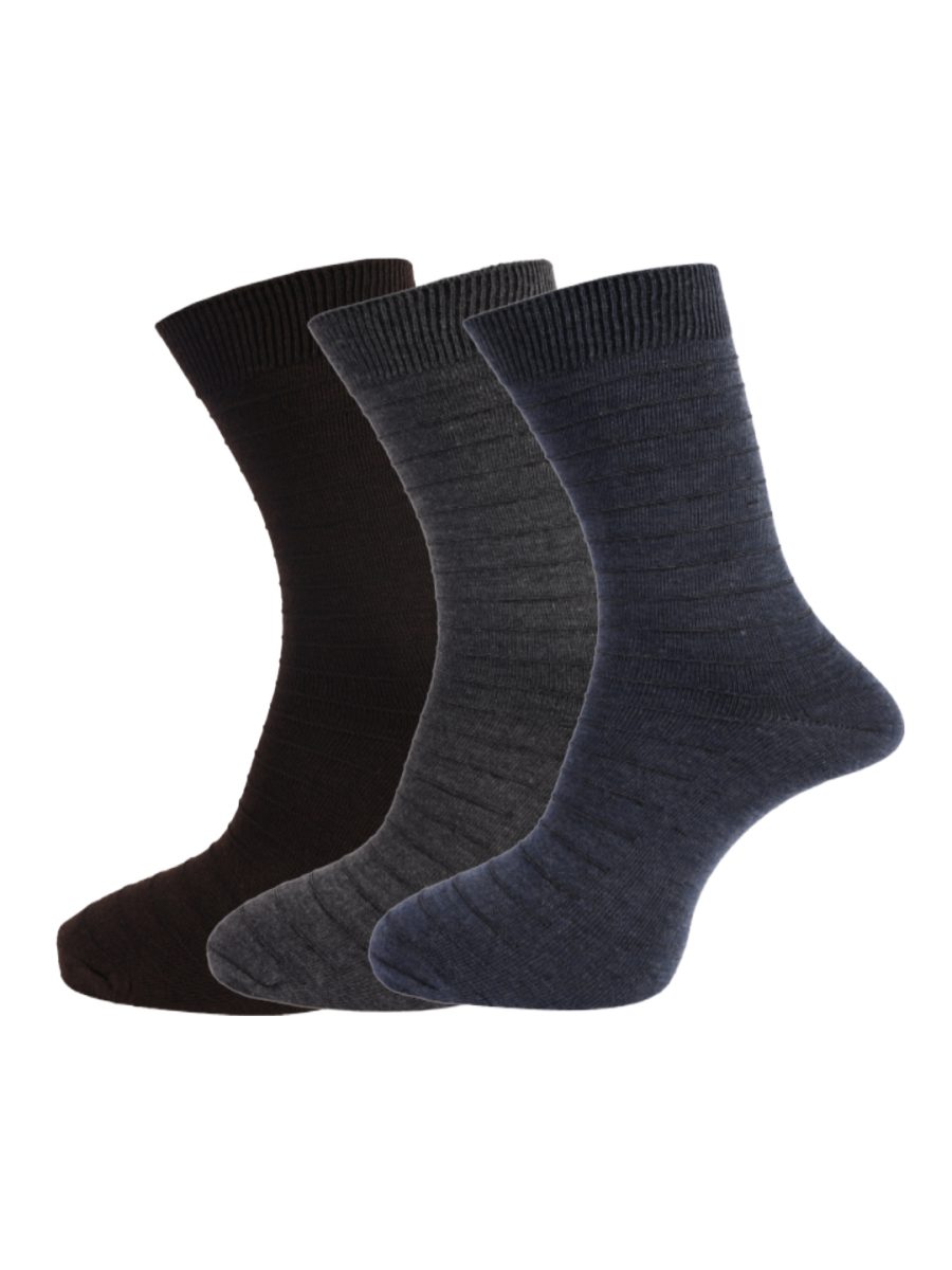 Dollar Socks Full Length Cotton Socks for Mens Free Size (Pack of 3)