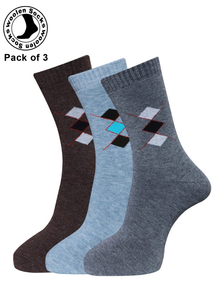 Dollar Socks Woollen Towel Full Length for Men's Free Size (Pack of 3)